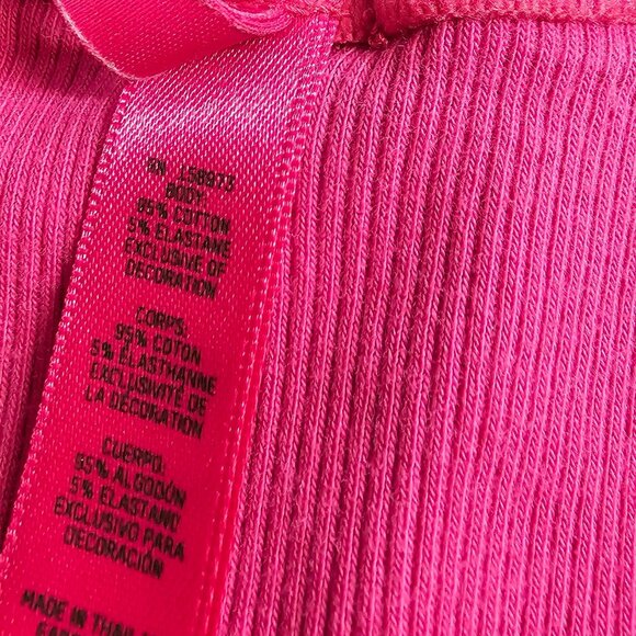 SKIMS Womens Ribbed Cropped Tank, Pink, Cotton Blend, Size Large - Picture 6 of 8